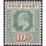 GOLD COAST STAMPS : 1902 EDVII 10/- Green and Brown,