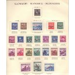 STAMPS : SLOVAKIA, 1939 -1943 mint collection on old Schaubek printed album pages.