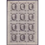 STAMPS : REVENUES : 1884 National Telephone Company complete pane of 1d values,