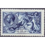 GREAT BRITAIN STAMPS : GB : 1913 10/- Indigo Blue Seahorse, lightly mounted mint,
