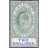 GIBRALTAR STAMPS : 1903 EDVII 2/- Green and Blue,
