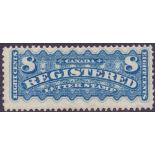 CANADA STAMPS : 1875 8c Dull Blue Registered stamp,