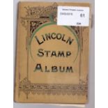 STAMPS : Small Lincoln World album, good early lot with little or nothing removed,