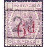 GREAT BRITAIN STAMPS : GB : 1883 6d on 6d Lilac,