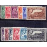 MONTSERRAT STAMPS : 1938 GVI mounted mint set of 12 to £1 SG 101a-112