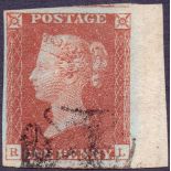 Great Britain Stamps: 1841 Penny Red plate 38 (RL) , superb 4 large margins,