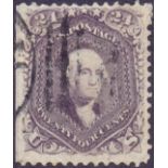 USA STAMPS : 1861 24c used, imperf to left,