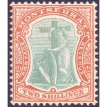 Montserrat stamps : 1908 2/- Green and Orange,