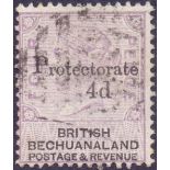 Bechuanaland stamps : 1888 Queen Victoria 4d on 4d Lilac and Black.