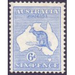 Australia Stamps : 1913 George V 6d Roo, Ultramarine,
