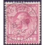 GREAT BRITAIN STAMPS : GEORGE V : 1913 6d Reddish Purple perf 14 fine used.