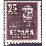 SPAIN STAMPS : 1950 25pts over printed,