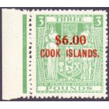 Cook Island Stamps : 1967 $6 on £3 Green,