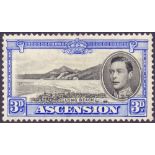Ascension Stamps : 1938 George VI 3d Black and Ultramarine,