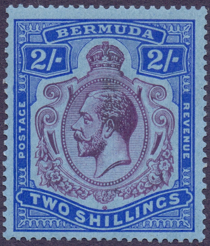 Bermuda Stamps : 1931 George V 2/- Purple Blue and Grey Blue,