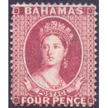 Bahamas Stamps : 1863 Queen Victoria 4d Dull Rose,