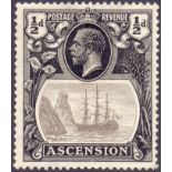 Ascension STamps : 1924 George V 1/2d Grey Black and Black,