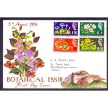 GREAT BRITAIN FIRST DAY COVER : 1964 Botanical issue non phos on illustrated cover,