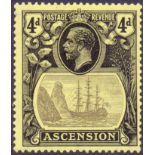 Ascension Stamps : 1924 George V 4d Grey Black and Black Yellow,
