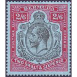 Bermuda Stamps : 1927 George V 2/6 Black Carmine and Pale Blue,