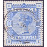 GREAT BRITAIN STAMPS : GB : 1884 10/- Pale Ultramarine very fine used SG 183a