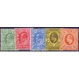 GREAT BRITAIN STAMPS : GB : 1911 Harrison perf 14 lightly mounted mint set of 5 to 4d SG 267-278