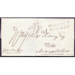POSTAL HISTORY SHIP LETTER : MARGATE, 1832 entire from Parham Lodge,
