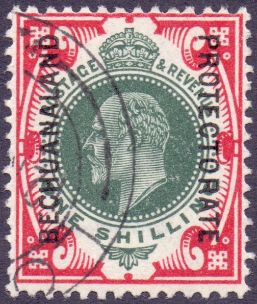 Bechuanaland stamps : 1913 Edward VII 1/- Deep Green and Carmine,