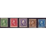 USA STAMPS : 1910 used set to 5c SG 399-403 Cat £300