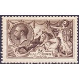 GREAT BRITAIN STAMPS : GB : 1913 2/6 Sepia Brown Seahorse, unmounted mint, well centred.