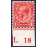 GREAT BRITAIN STAMPS : GB : 1912 1d Orange Vermilion,