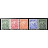 Barbados stamps : 1925 George V lightly mounted mint set perf 13 1/2 x 12 1/2.