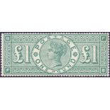 GREAT BRITAIN STAMPS : GB : 1891 £1 Green ,