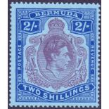 BERMUDA STAMPS : 1943 2/- Purple and Deep Blue/Pale Blue ordinary paper lightly mounted mint with