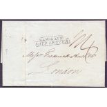 POSTAL HISTORY SHIP LETTER: RAMSGATE, 1831 entire sent from Kingston,