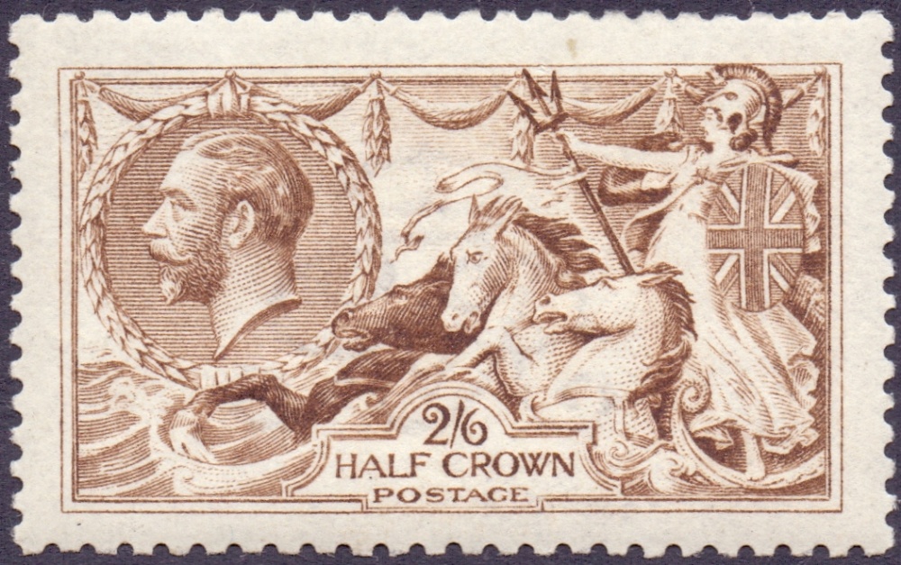 GREAT BRITAIN STAMPS : GB : 1915 2/6 Pale Yellow Brown DLR,