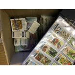 Small box of cigarette and tea cards, part sets, albums etc.