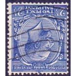GREAT BRITAIN STAMPS : GB : 1924 2 1/2d Blue fine used with inverted watermark SG 422wi Cat £90
