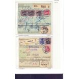 POSTAL HISTORY : GERMANY, collection of 1914 to 1978 "PaketKarte" with some useful frankings.