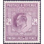 GREAT BRITAIN STAMPS : EDVII 1902 2/6 Dull Purple (chalky),