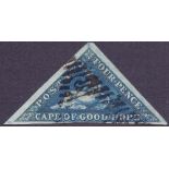 STAMPS : CAPE OF GOOD HOPE 1853 4d Deep Blue, fine used,