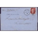 STAMPS: GREAT BRITAIN POSTAL HISTORY : IRELAND, 1876 wrapper from Derry to Lancaster,