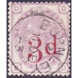 GREAT BRITAIN STAMPS : 1883 3d on 3d fine used,