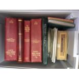 STAMPS : Large plastic tub with three old Ideal albums plus stock books and covers.