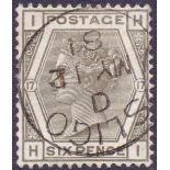 GREAT BRITAIN STAMPS : 6d Grey plate 17, very fine used with Sligo CDS,