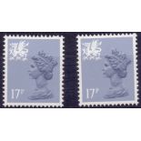 GREAT BRITAIN STAMPS : 1986 Wales 17p grey blue TYPE II,