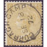 GREAT BRITAIN STAMPS : 1867 9d Straw, superb used, great colour,