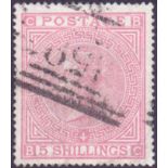 GREAT BRITAIN STAMPS : 1867 5/- Rose plate 4 (BC) average to good used example Anchor Wmk white