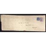 STAMPS : GREAT BRITAIN POSTAL HISTORY : Long cover with QV 2/6 Lilac, scarce on cover,