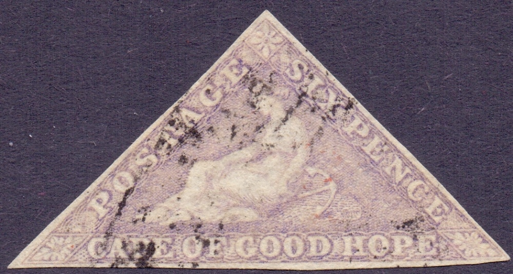 STAMPS : CAPE OF GOOD HOPE 1855 6d Pale Rose Lilac on white paper,